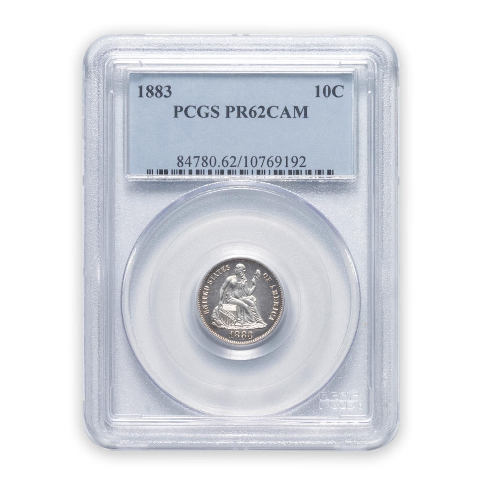 United States Proof 1883 Seated Liberty Dime.