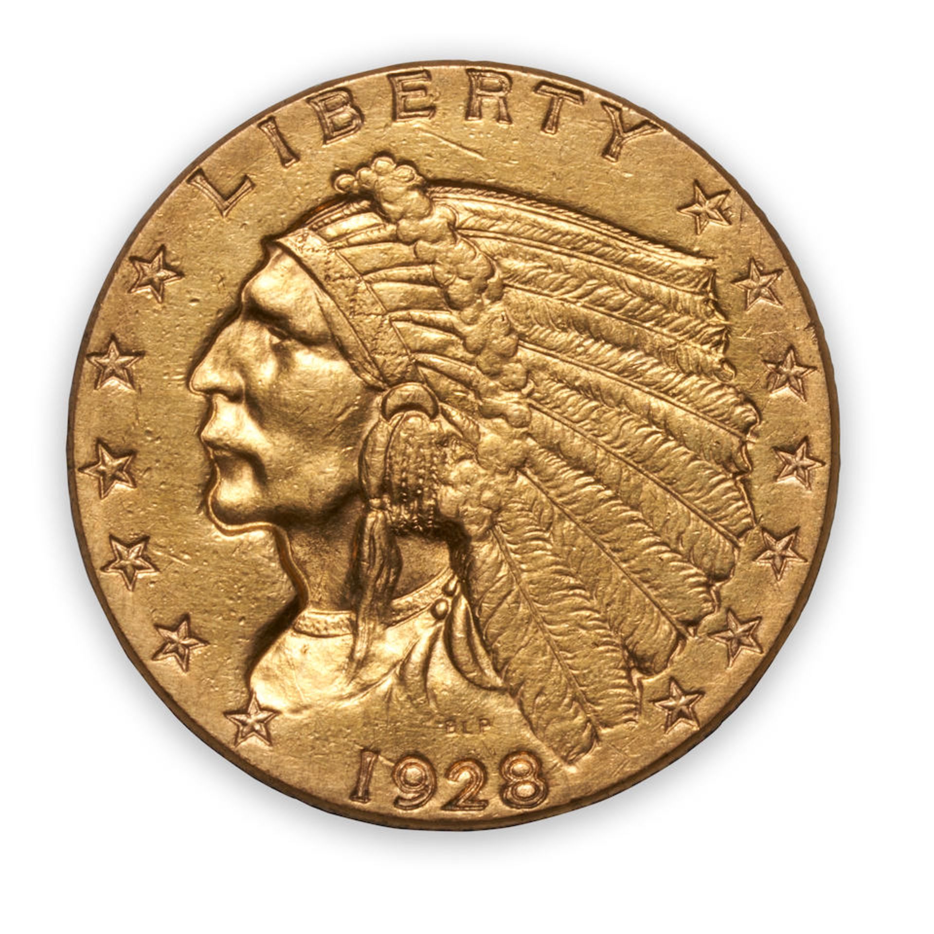 United States Four Indian Head $2.50 Quarter Eagle Gold Coins. - Bild 5 aus 9