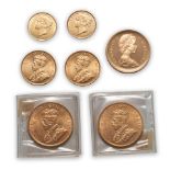 Seven Canada/Newfoundland Gold Coins.
