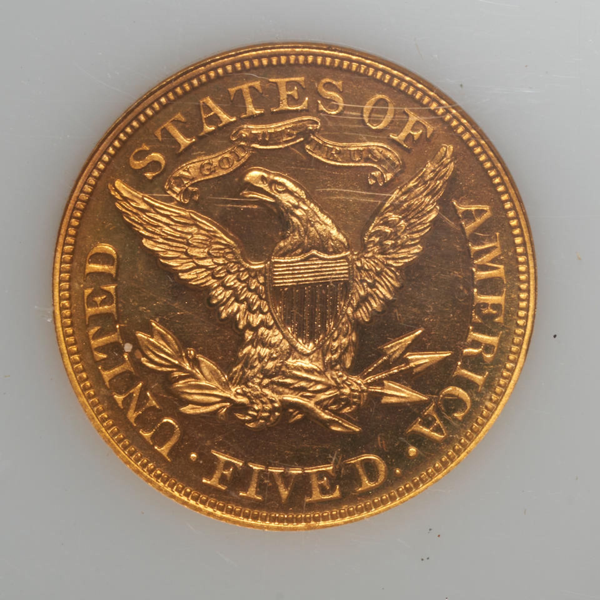United States Proof 1876 Liberty $5 Half Eagle Gold Coin. - Image 2 of 4