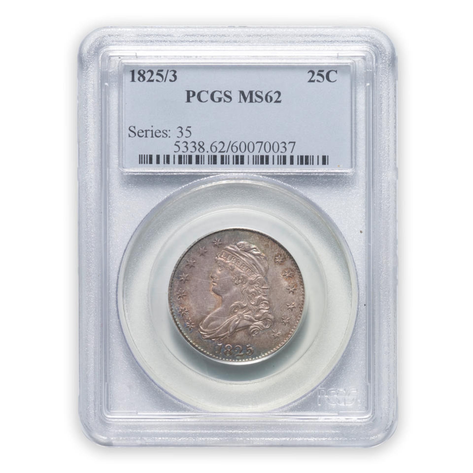 United States 1825/3 Capped Bust Quarter.