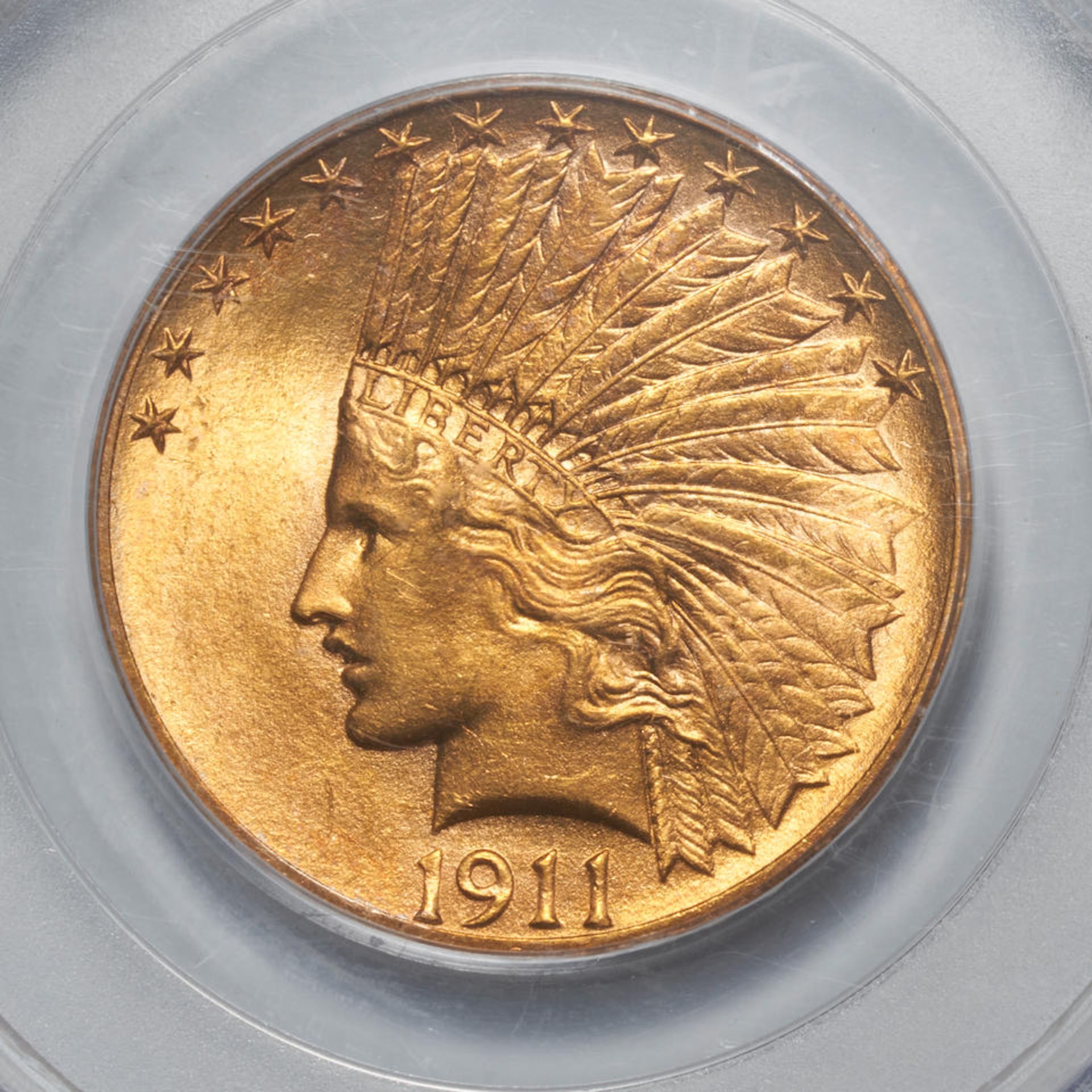 United States 1911-S Indian Head $10 Eagle Gold Coin. - Bild 3 aus 3