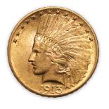 United States 1913 Indian Head $10 Eagle Gold Coin.