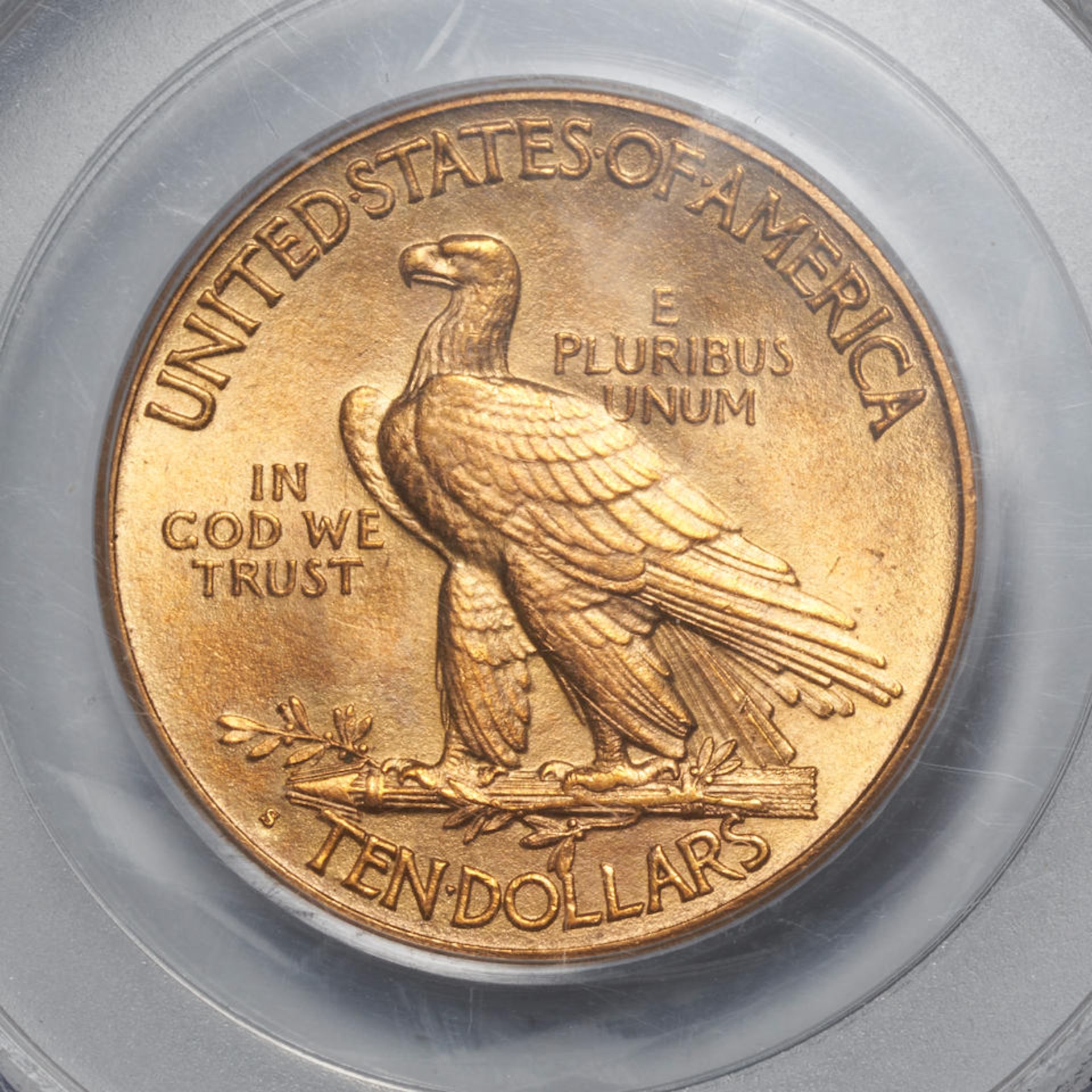 United States 1915-S Indian Head $10 Eagle Gold Coin. - Image 2 of 3