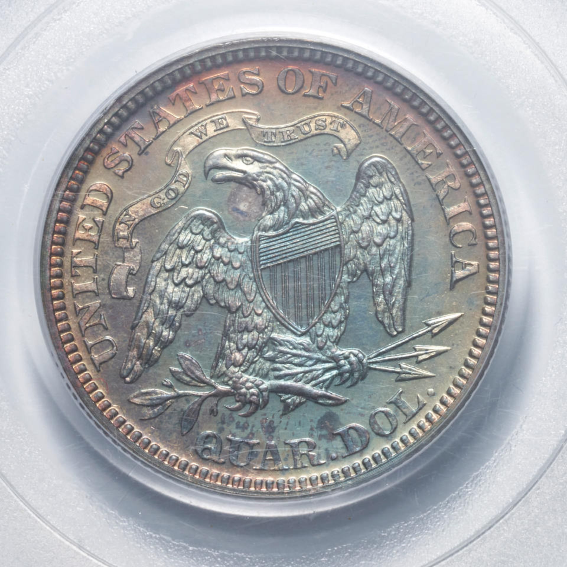 United States Proof 1868 Seated Liberty Quarter. - Bild 2 aus 3