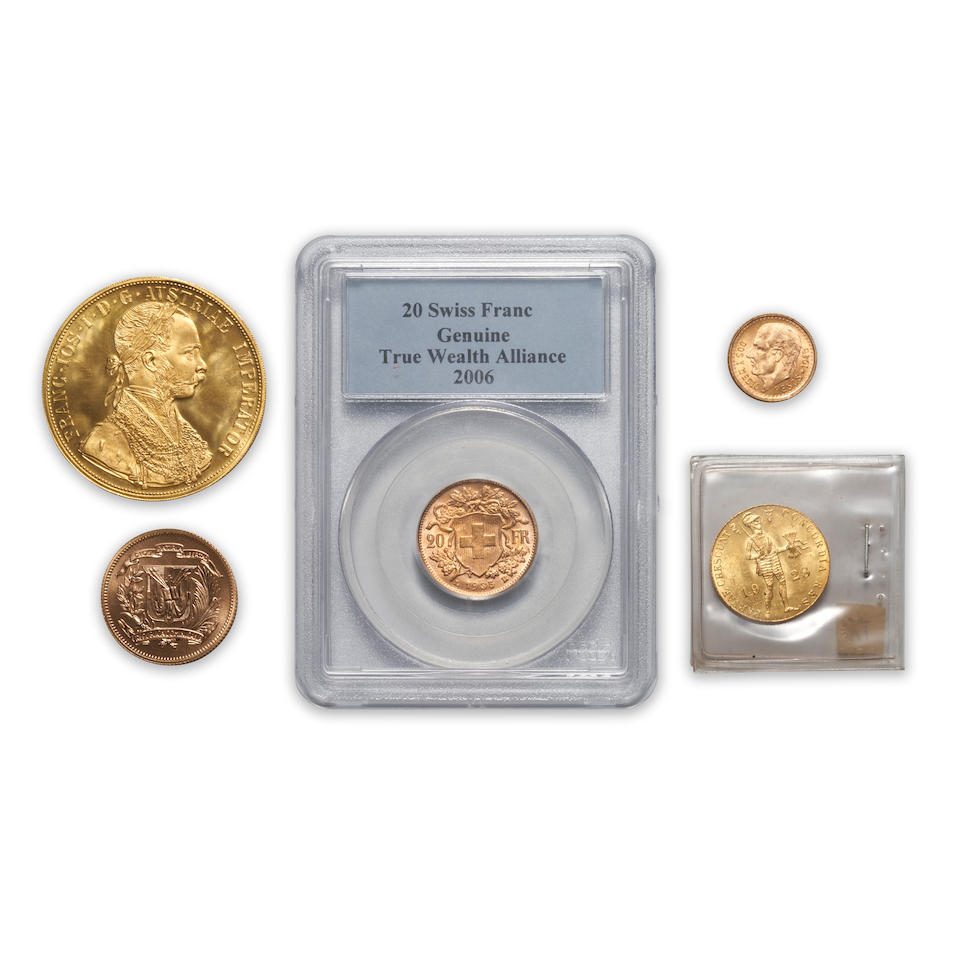 Five World Gold Coins.