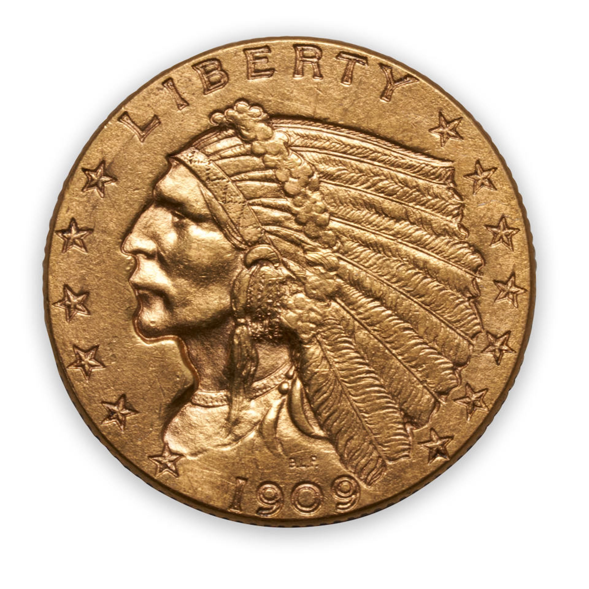 United States Four Indian Head $2.50 Quarter Eagle Gold Coins. - Image 7 of 9