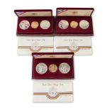 United States Three 1984 Olympics Three-coin Commemorative Proof Sets.