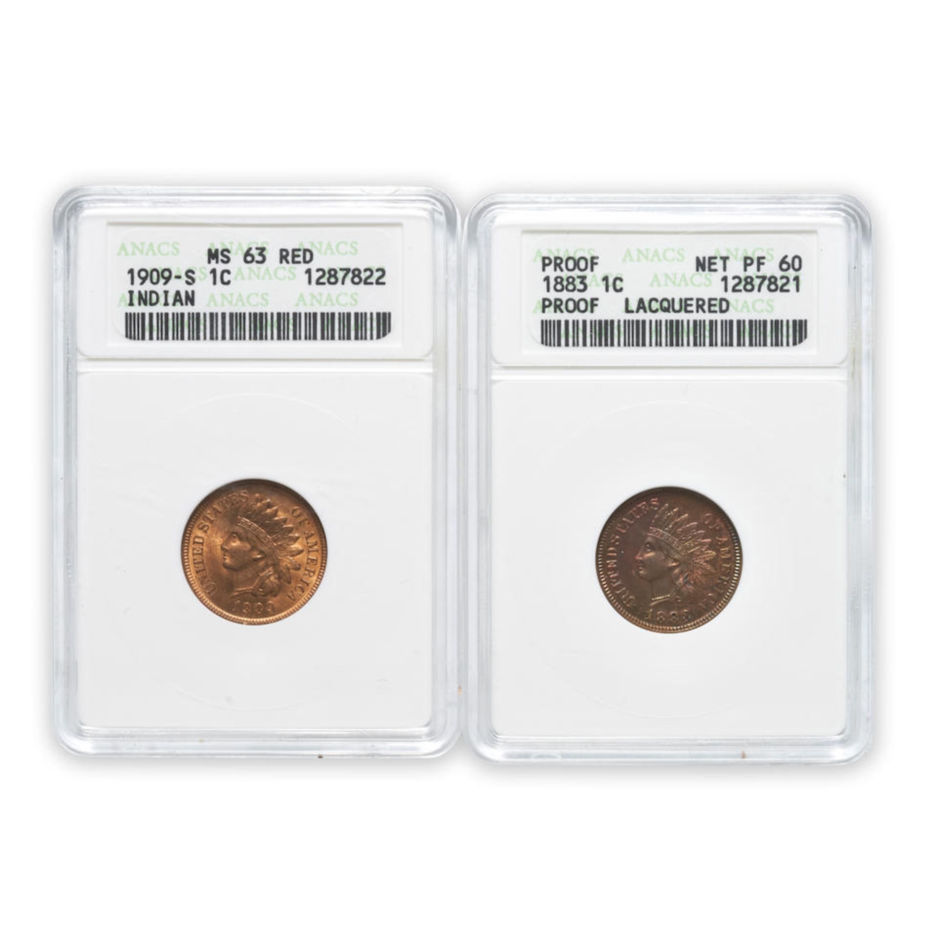 United States Two Indian Head Cents.