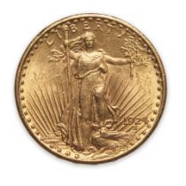 United States 1924 St. Gaudens $20 Double Eagle Gold Coin.