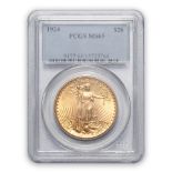 United States 1924 St. Gaudens $20 Double Eagle Gold Coin.