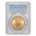 United States 1925 St. Gaudens $20 Double Eagle Gold Coin.