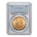 United States 1904-S Liberty Head $20 Double Eagle Gold Coin.