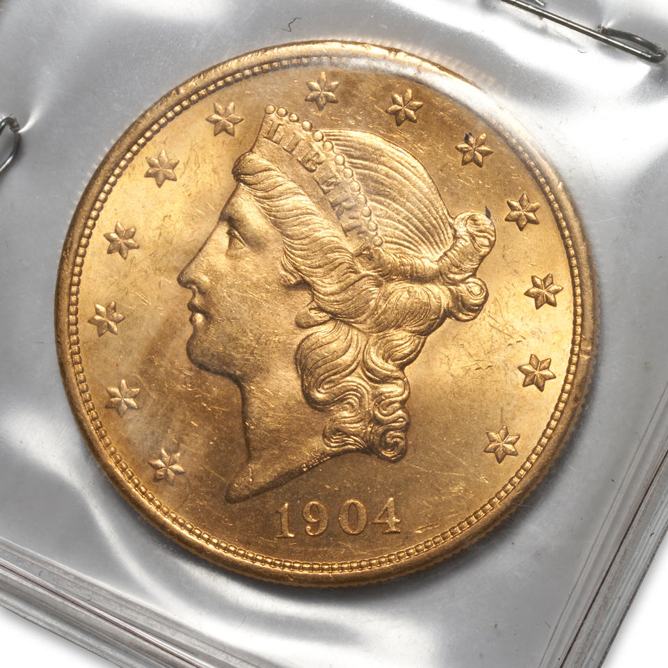 United States Two 1904 Liberty $20 Double Eagle Gold Coins. - Image 5 of 6