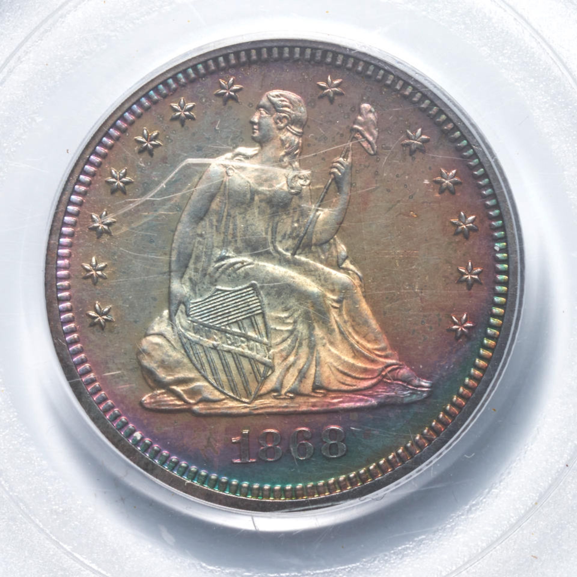 United States Proof 1868 Seated Liberty Quarter. - Image 3 of 3