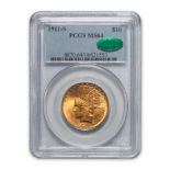 United States 1911-S Indian Head $10 Eagle Gold Coin.