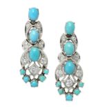 TURQUOISE AND DIAMOND EARRINGS