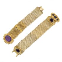 TWO AMETHYST BRACELETS, (2)