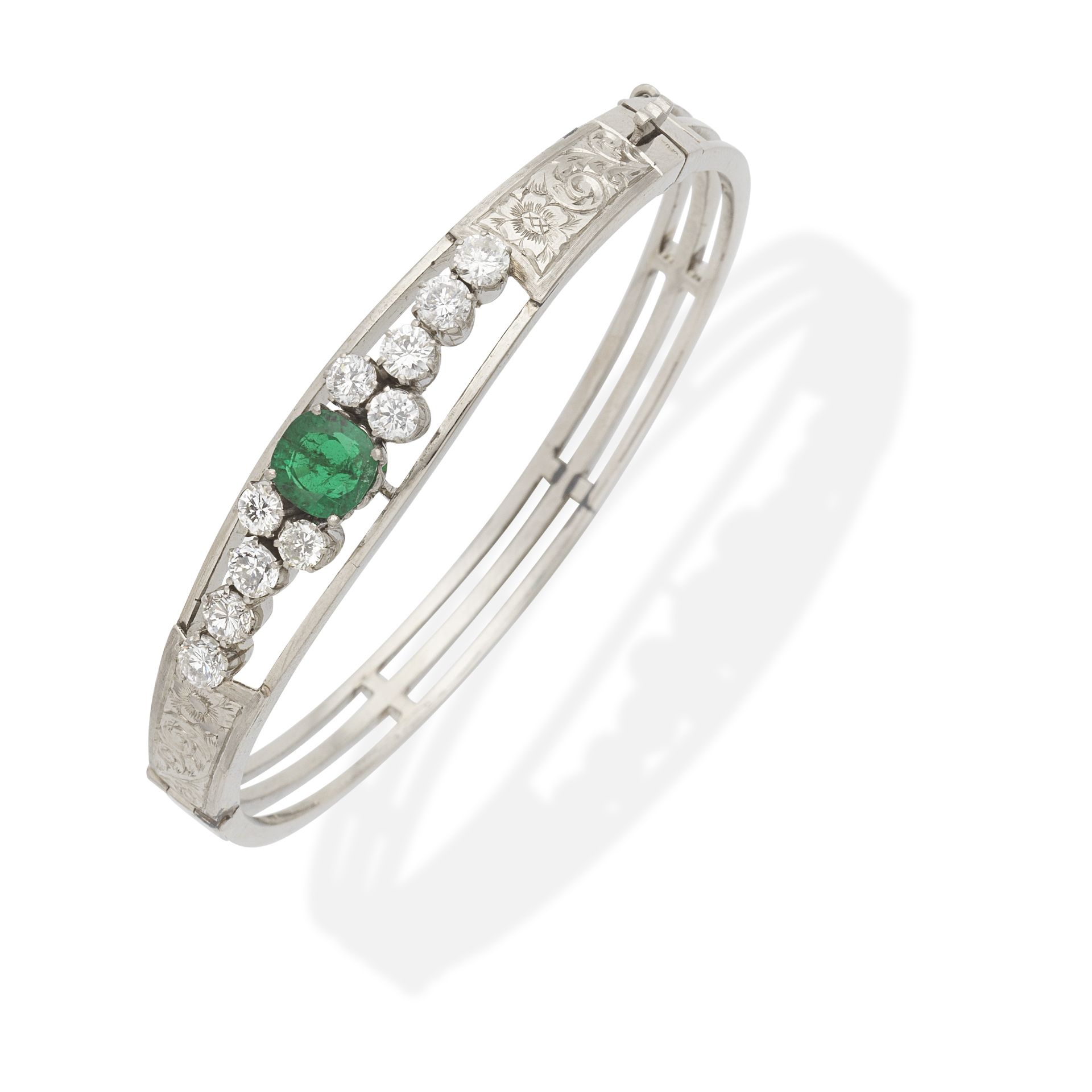 EMERALD AND DIAMOND BANGLE