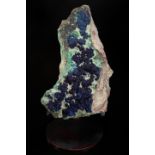 Azurite on Malachite with Metal Stand