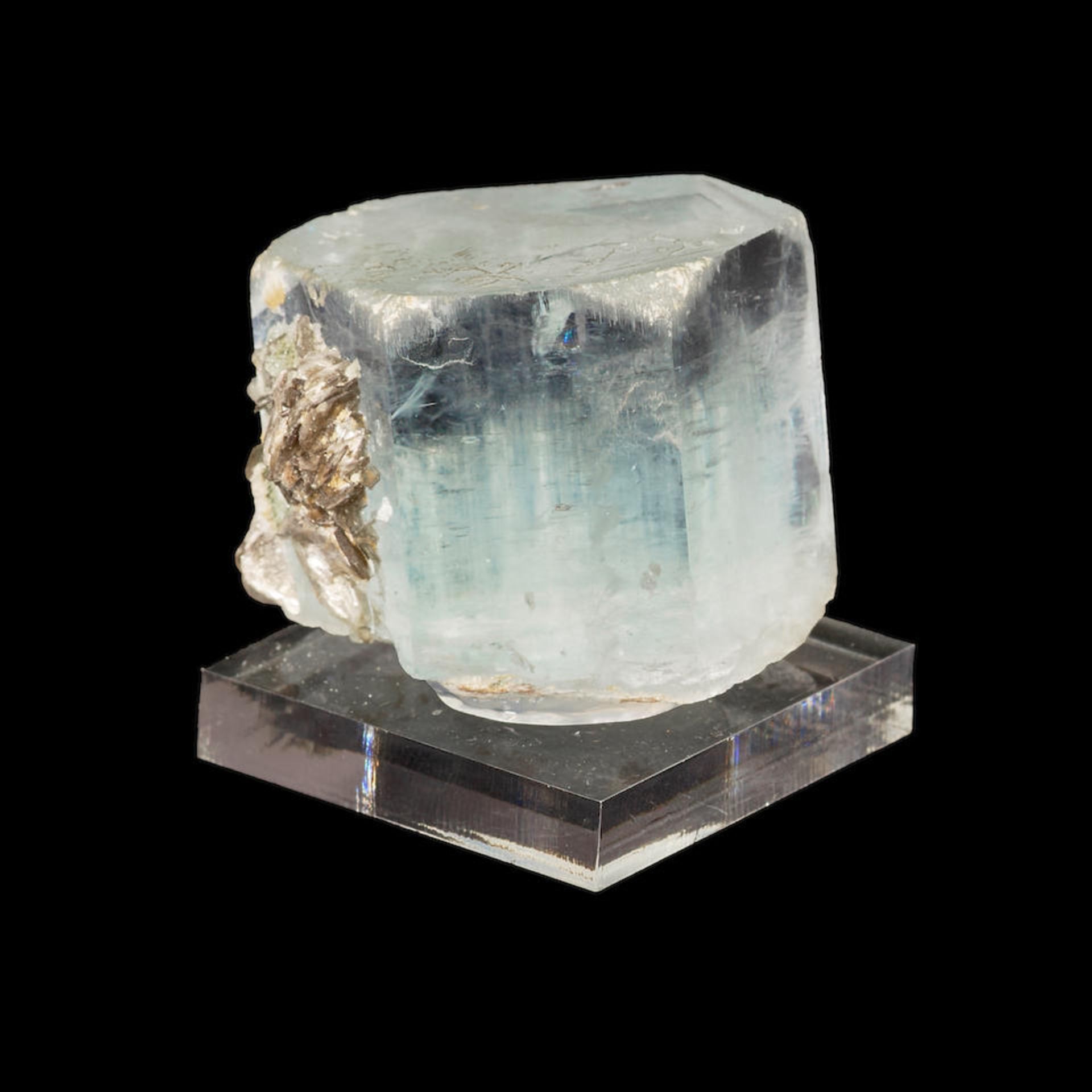 Aquamarine Crystal on Acrylic Base