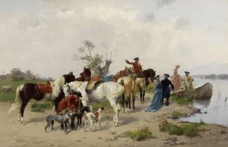 Hans B&#252;ttner (German, 1850-1891) Return from the hunt