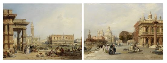 Edward Pritchett (British, 1828-1864) Venetian views, a pair each 27 x 36cm (10 5/8 x 14 3/16in...