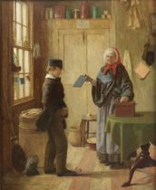 James Collinson (British, 1825-1881) A penny short