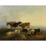 Francis D. Traies (British, 1826-1857) Cattle and sheep