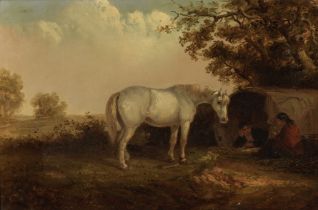 Thomas Smythe (British, 1825-1906) Donkeys resting;Horse grazing, a pair each 31.5 x 47cm (12 3/...