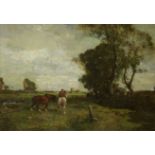 Frank Mura (American, 1861-circa 1913) Horses in a woodland landscape
