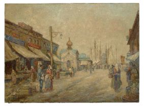 Dennis Ainsley (American, 1880-1952) Cossack market in Rostov-Don