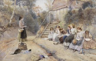 Myles Birket Foster, RWS (British 1825-1899) The lesson