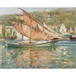 John Anthony Park (British, 1880-1962) Orange sails, Santa Margherita