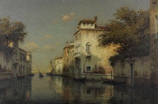 Antoine Bouvard (French, 1870-1956) A gondola on a Venetian canal