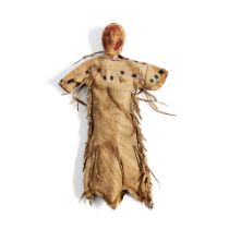 A Southern Plains beaded hide doll ht. 16 1/4 in.