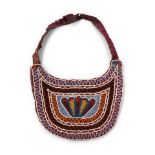 A Northeast beaded pouch front ht. 5, wd. 5 3/4 in.