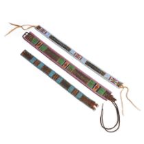 Three Transmontaine beaded belts lg. 34, 31, and 25 in.