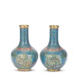 A PAIR OF GILT BRONZE AND CLOISONNÉ ENAMEL VASES 19th century (4)