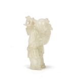 A WHITE JADE 'BOY' CARVING 18th century (2)