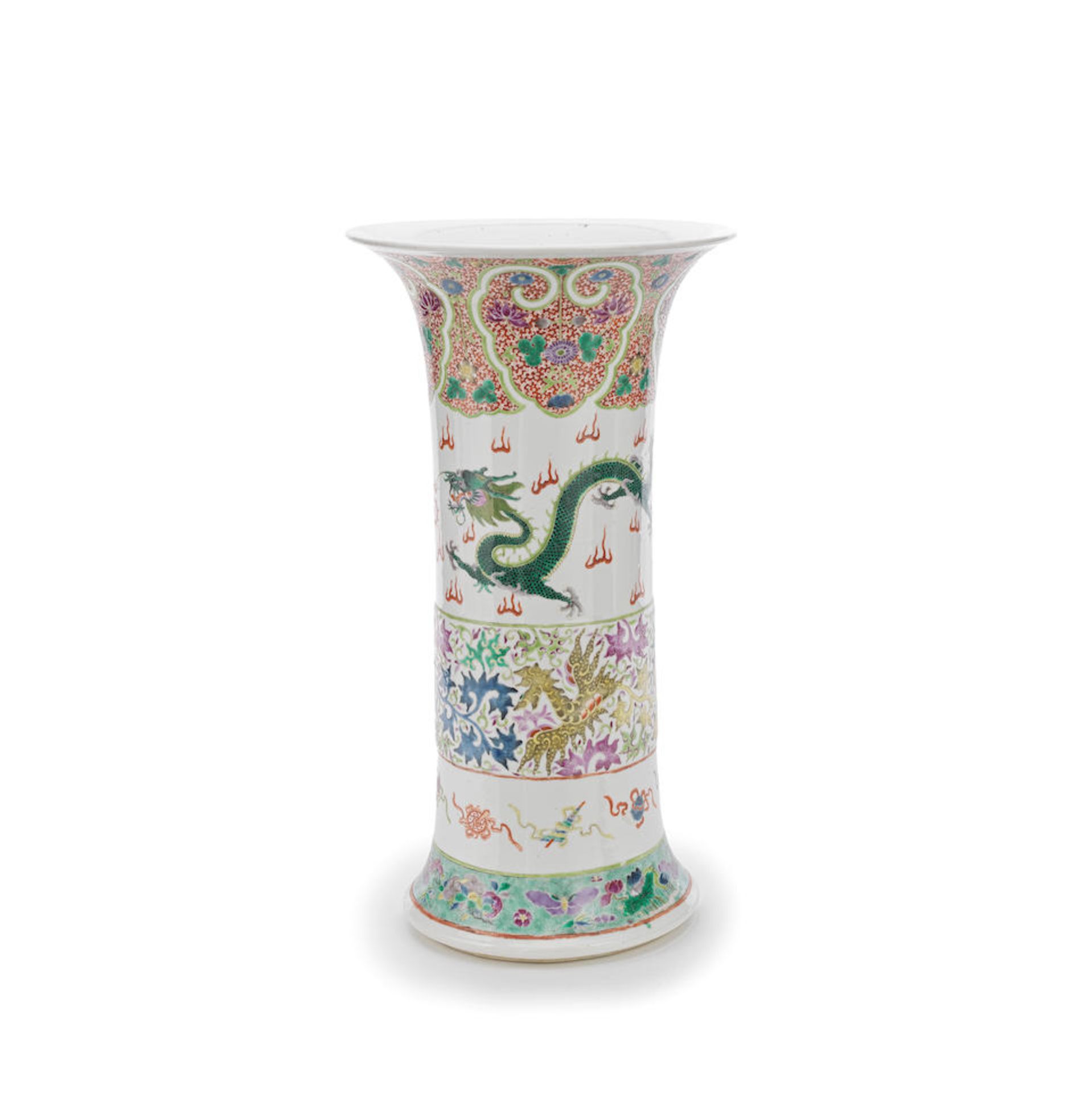 A FAMILLE ROSE 'DRAGON' BEAKER VASE, GU Guangxu