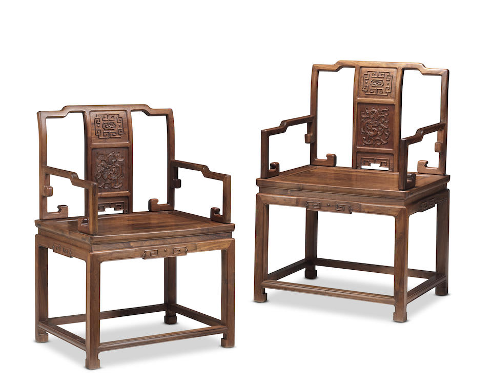 A PAIR OF HUALI ARMCHAIRS Late 20th century (2)