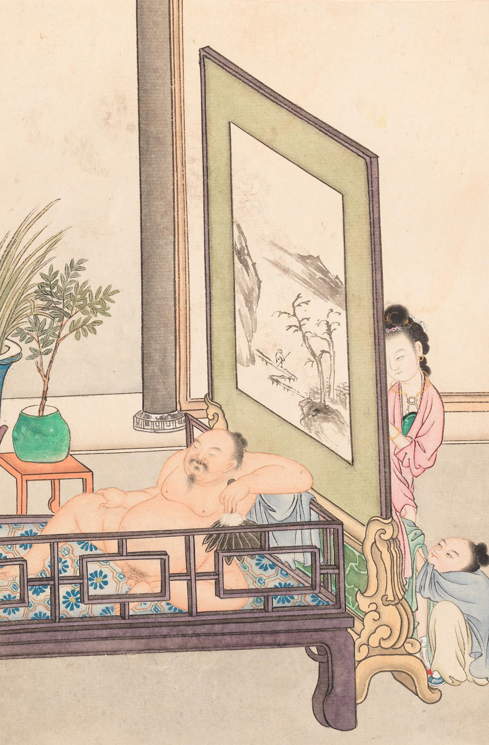 CHINESE SCHOOL (19TH CENTURY); JAPANESE SCHOOL (19TH CENTURY) Erotic Scenes (2) - Image 4 of 17