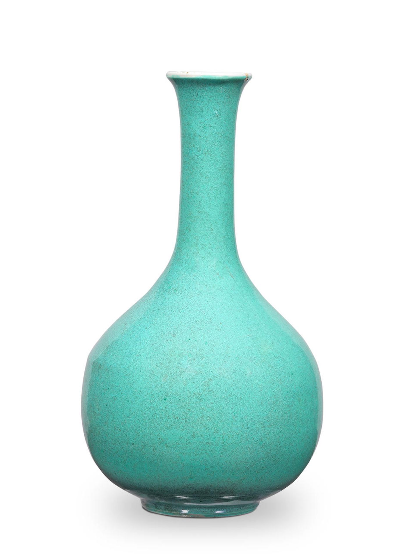 A RARE ROBIN'S-EGG-GLAZED BOTTLE VASE 18th/19th century