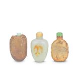 THREE JADE SNUFF BOTTLES 19th century (7)