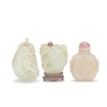 THREE JADE SNUFF BOTTLES 19th/20th century (6)