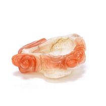 A CARNELIAN AGATE 'LINGZHI' WASHER 18th century (2)