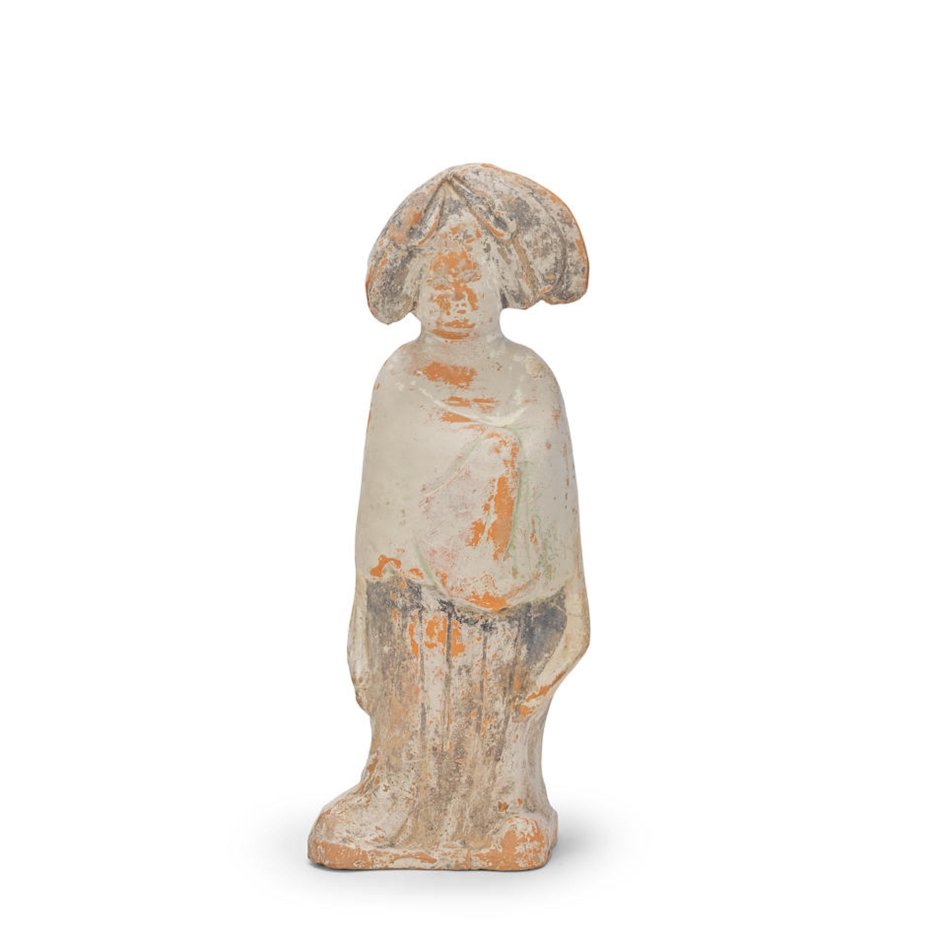 A POTTERY MODEL OF A STANDING COURT LADY Tang Dynasty (2)