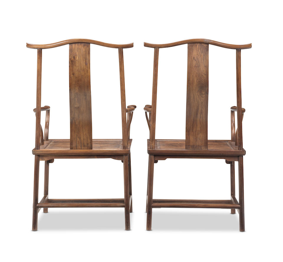 A PAIR OF HUALI YOKEBACK ARMCHAIRS Late 20th century (2) - Image 3 of 3