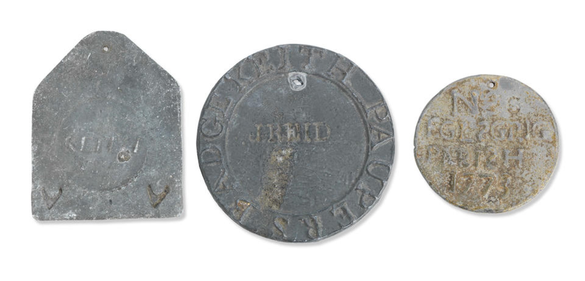 Three Scottish lead beggar's badges 18th/19th Century